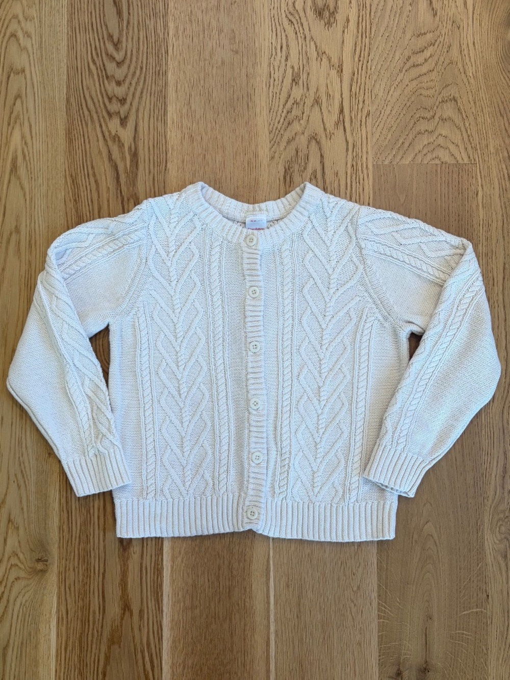 Hanna Andersson Girls Cable Cardigan in Ecru - size 140cm/10